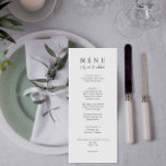 Elegant Black & White Let's Eat Script Wedding Menükarte<br><div class="desc">A modern and elegant minimalist chic wedding black and white dinner menu. Which features chic template design of white solid background and black typography . And let's eat wording in elegant chic black calligraphy script . Grab it and make your wedding menu chic and classy.</div>