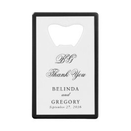 Elegant Black White Monogram Wedding Seating Chart Geldbeutel Flaschenöffner