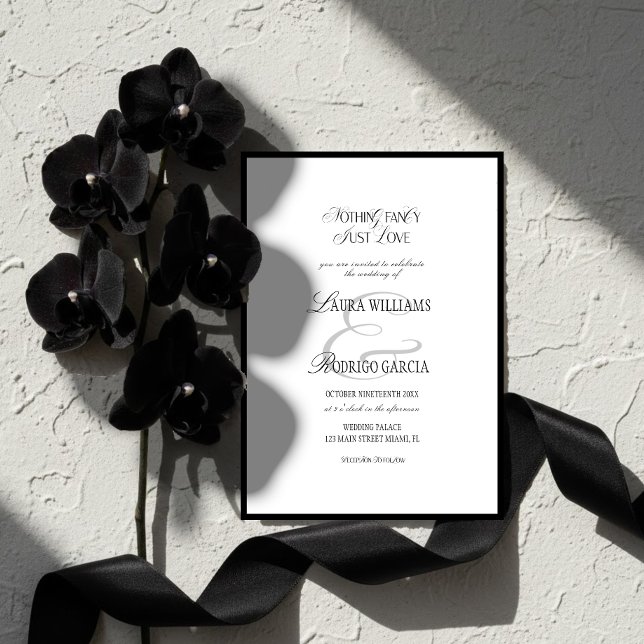 Elegant Black & White Old Money Wedding Einladung (Von Creator hochgeladen)