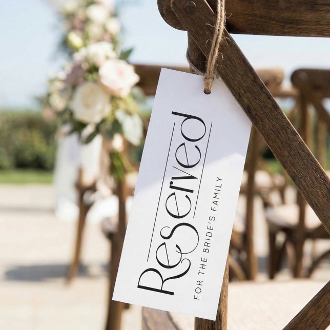 Elegant Black White Reserved Wedding Seating Sign Einladung (Von Creator hochgeladen)