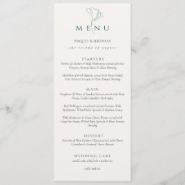 Elegant black white Script Double Side Wedding Menükarte