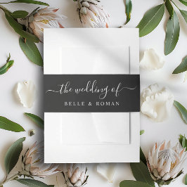Elegant Black & White The Wedding Of Einladungsbanderole