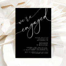 Elegant Black Wir sind Verlobte Engagement Party