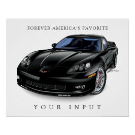 ELEGANT BLACK Z06 ZEICHNEND POSTER