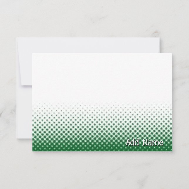 Elegant Blank All Occasion Custom Name Green White Mitteilungskarte (Vorderseite)