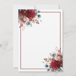 Elegant Blank Floral Wedding Einladung
