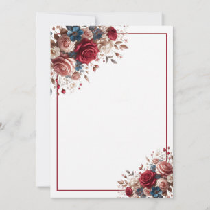 Elegant Blank Floral Wedding Einladung