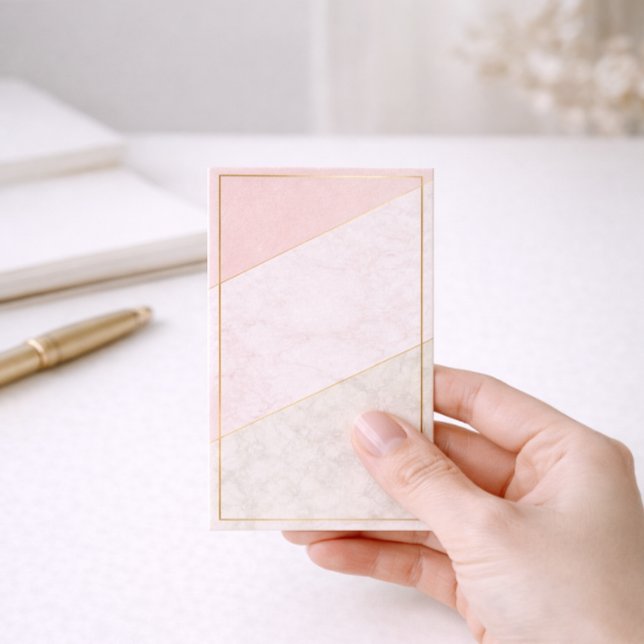 Elegant Blank Loyalty Card – Blush & Gold Design Treuekarte (Von Creator hochgeladen)