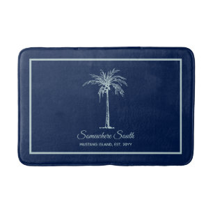 Elegant Blass Aquamarin Palm Tree Personalisiert Badematte