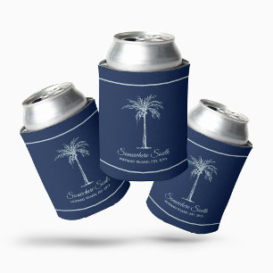 Elegant Blass Aquamarin Palm Tree Personalisiert Dosenkühler