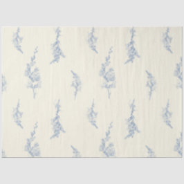 Elegant Blassgelb und Stahl Blau Botanisch Seidenpapier