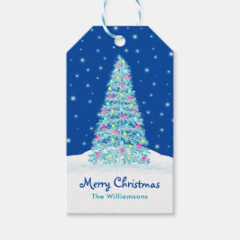 Elegant blau dekoriert Weihnachtsbaum Holiday Geschenkanhänger