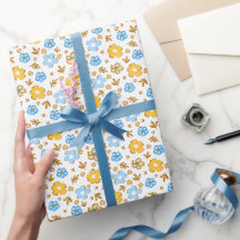Elegant Blau Gelb Land Rustikal Ditsy Floral