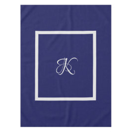 Elegant-blau-grau-Anfangsmonogramm Tischdecke