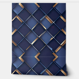 Elegant Blau und Gold Geometric Tapete