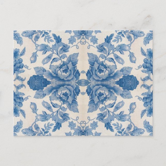 Elegant blau, Vintag Postkarte (Vorderseite)
