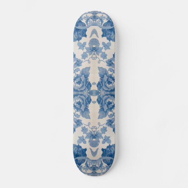 Elegant blau, Vintag Skateboard (Vorderseite)
