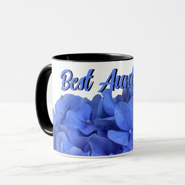 Elegant Blauer Korallenblumen Tasse (Vorderseite Links)