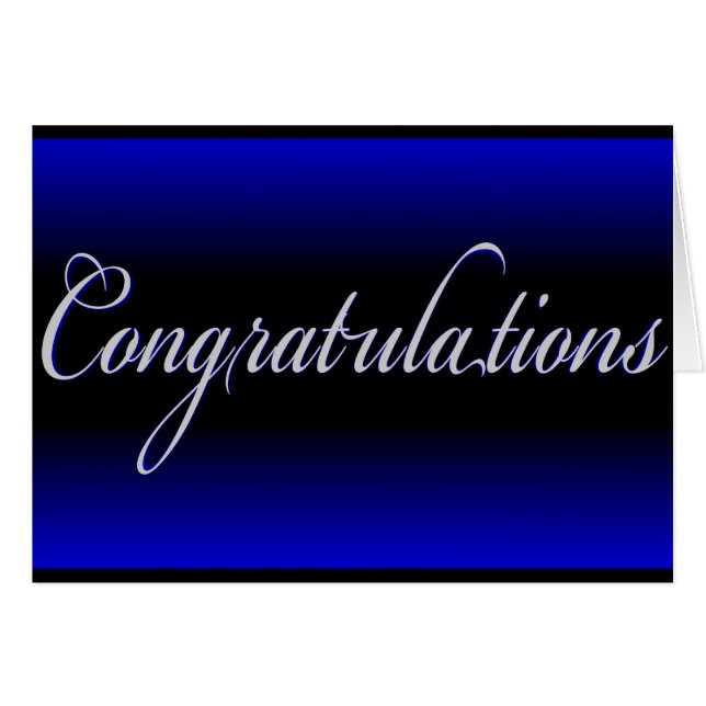 Elegant blauer schwarzer Fleck Herzlichen Glückwun (Vorderseite (Horizontal))