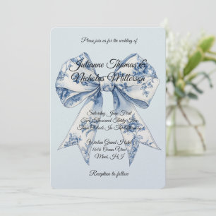 Elegant Blaues Licht Weiße Bogen Hochzeit Einladung