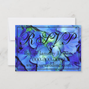 Elegant bläulich blühende Rose Blaue Hydrangeas Save The Date
