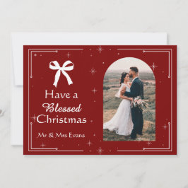 Elegant Blessed Christmas Photo Card Feiertagskarte