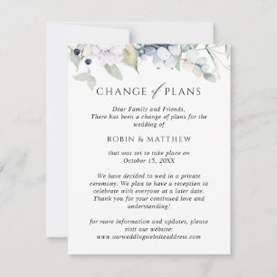 Elegant Bliss Planänderung Hochzeitsankündigung Ankündigung