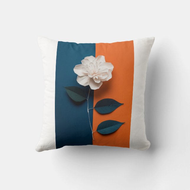 Elegant Bloom Floral Throw Kissen (Rückseite)