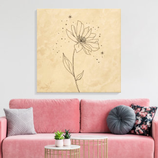 Elegant Blooming Flower Art Print | Minimalist  Leinwanddruck