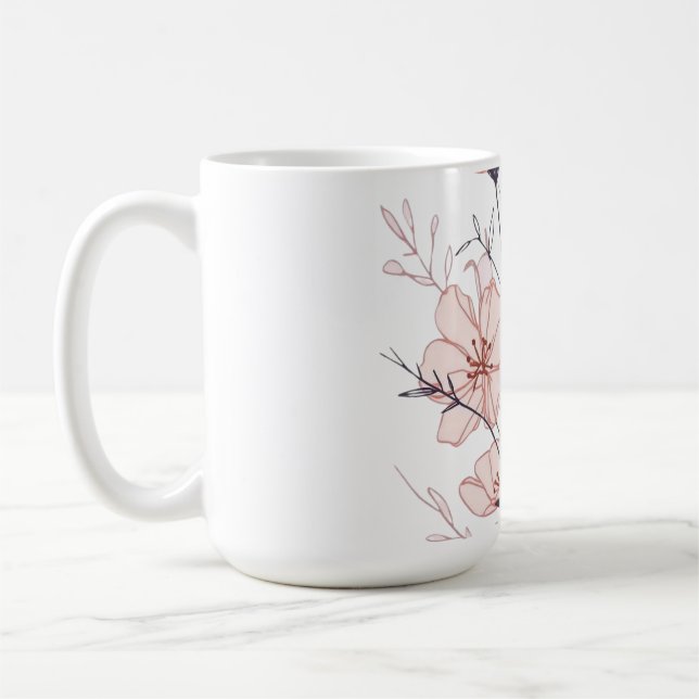 Elegant Blooming Flower Illustration Kaffeetasse (Links)
