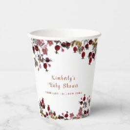 Elegant Blooming Wildflower Berry Baby Shower  Pappbecher
