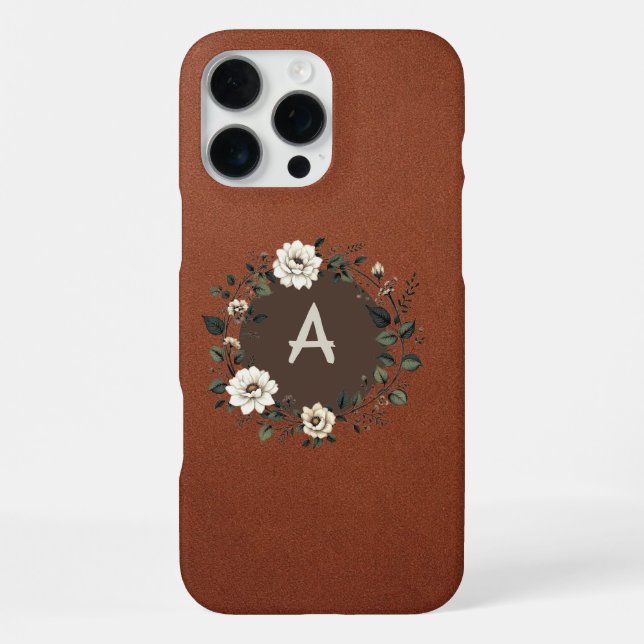 Elegant Blossom Monogram iPhone Hülle (Rückseite)