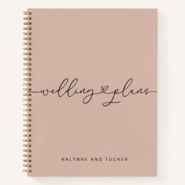 Elegant Blossom Pink Wedding Plans Heart Notebook Notizbuch