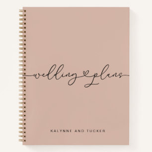 Elegant Blossom Pink Wedding Plans Heart Notebook Notizbuch