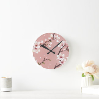 Elegant blossoms Clock Runde Wanduhr