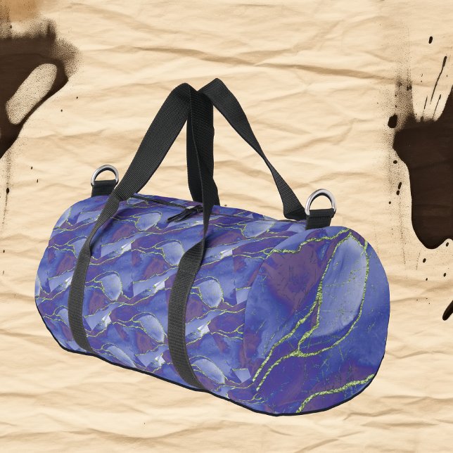 Elegant Blue Abstract mit Purple | Duffle Bag (Von Creator hochgeladen)