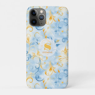 Elegant Blue and Gold Paisley Inspiriert Leaf Case-Mate iPhone Hülle