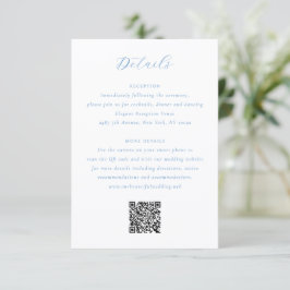 Elegant Blue and White Coastal Chic Wedding Begleitkarte