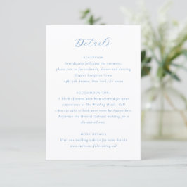 Elegant Blue and White Coastal Chic Wedding Begleitkarte