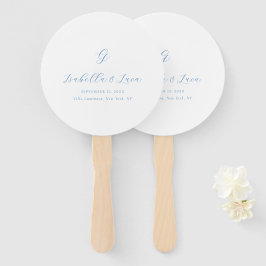Elegant Blue and White Coastal Chic Wedding Fächer
