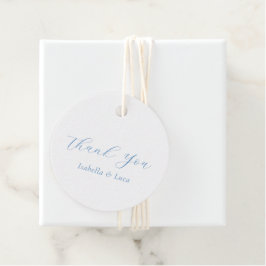 Elegant Blue and White Coastal Chic Wedding Geschenkanhänger