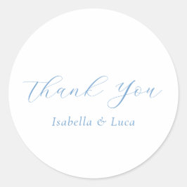 Elegant Blue and White Coastal Chic Wedding Runder Aufkleber