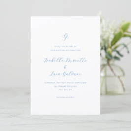 Elegant Blue and White Coastal Chic Wedding Save The Date