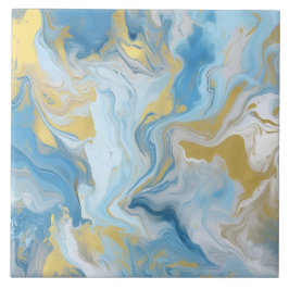 Elegant Blue And White Gold Marble Pattern  Fliese