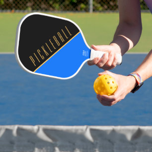 Elegant Blue Black Downward Slant "Pickleball" Pickleball Schläger