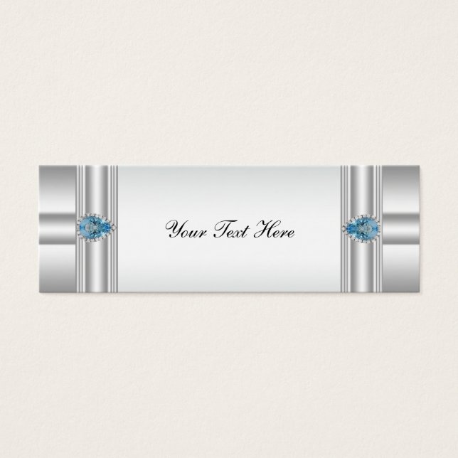Elegant Blue Bomboniere Tags (Vorderseite)
