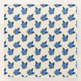 Elegant Blue Botanical Floral Pattern Notebook Vin Glasuntersetzer