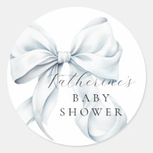 Elegant Blue Bow Baby Shower