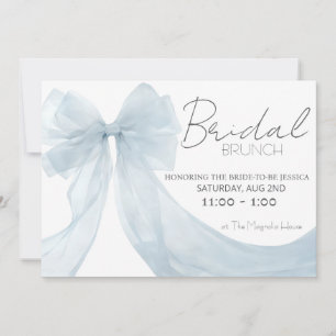 Elegant Blue Bow Brunch Geburtstagsdusche Einladun Einladung