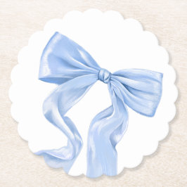 Elegant Blue Bow Coquette Untersetzer